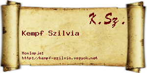Kempf Szilvia névjegykártya