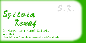 szilvia kempf business card